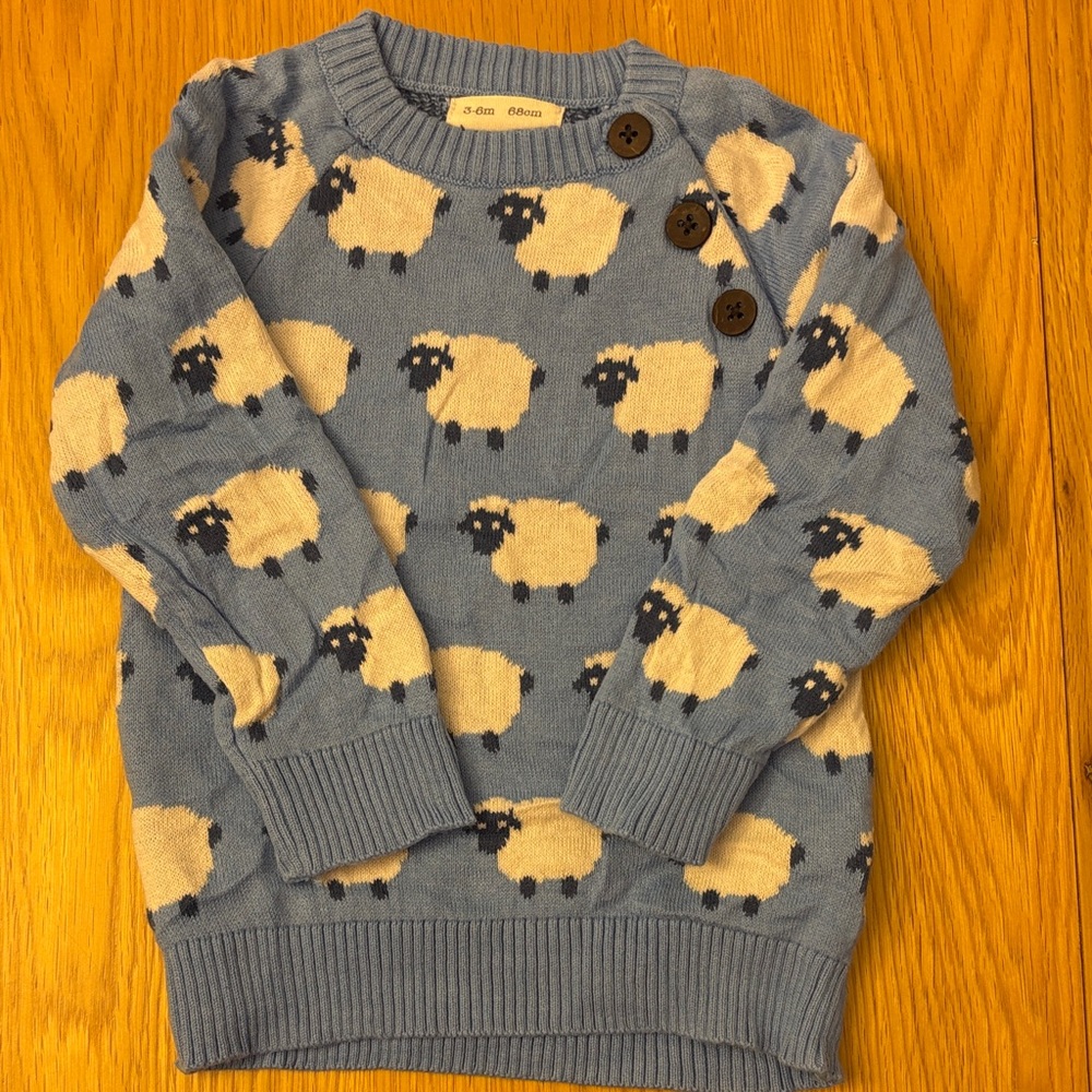 Kite Blue Kids Sheep Knit Sweater